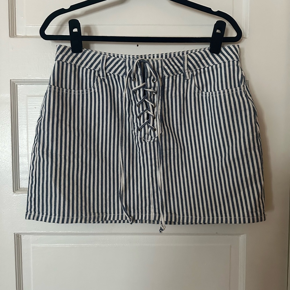 Pacsun Stripped Lace up Mini Skirt